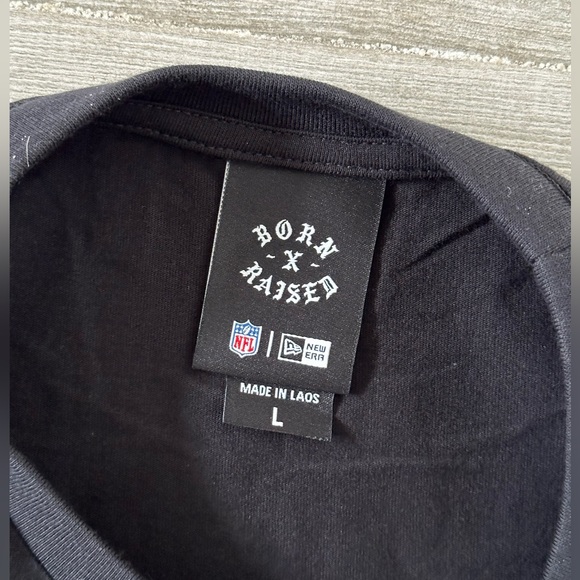 Men's BORN X RAISED Las Vegas Raiders Raider Nation Tee T-Shirt Black Sz L Large - Picture 6 of 8